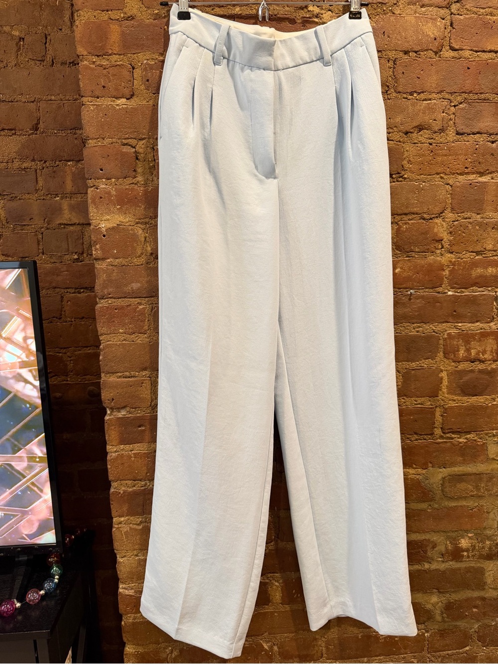 Like New Aritzia Wide-Leg Trousers, Light Blue